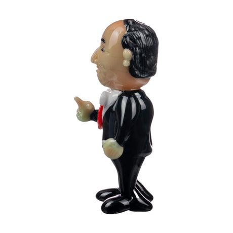 Empire Glassworks - Vladimir Putin Hand Pipe in Black, Gray, Red, Tan, and White - Side View