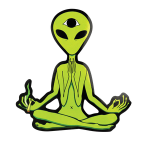 Enlightened Extraterrestrial Smoking Sticker, 4.75" x 5", USA made novelty gift