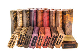 Entwood Dugouts with Ceramic Bats, Assorted Wooden Designs, Small 3.2" Size, 12pc Set Front View