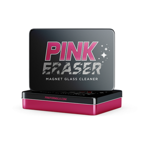 Pink Eraser Magnet Glass Cleaner in sleek packaging, ideal for cleaning glass pieces and fishbowls