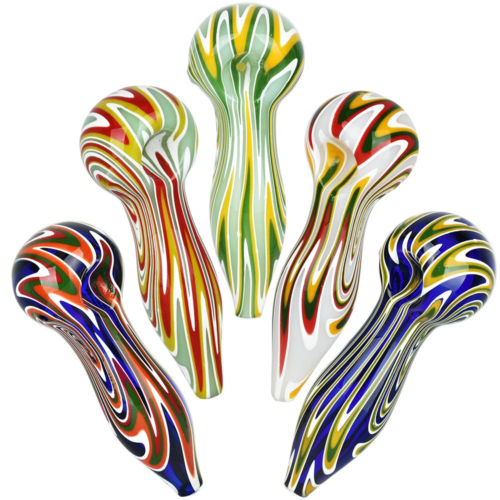 Eternal Flame Glass Spoon Pipe | 5" | Assorted Colors | 10ct Bundle