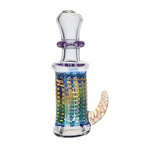 Ethereal Bubble Matrix Horned Chillum - Iridescent Borosilicate Glass - Front View