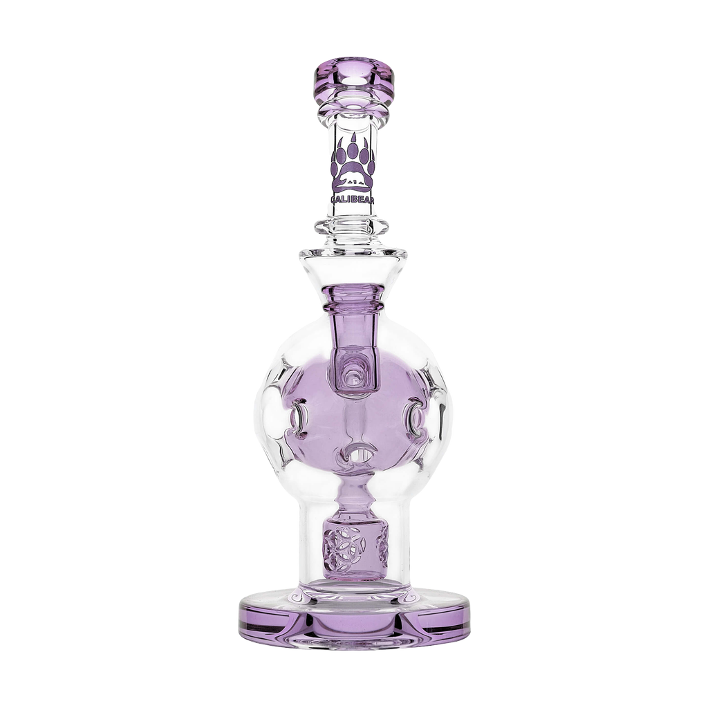 Calibear EXOSPHERE Dab Rig in Purple with Seed of Life Perc, Beaker Design, and 14mm Joint