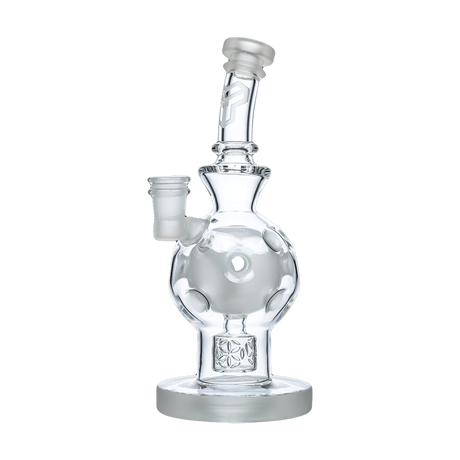Calibear Exosphere Frosted Glass Dab Rig, 8 Inch with Beaker Design and 14mm Joint, Front View