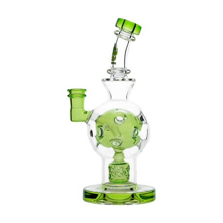 Calibear Exosphere Dab Rig in Lime Green with Beaker Base and Frosted Glass Detail