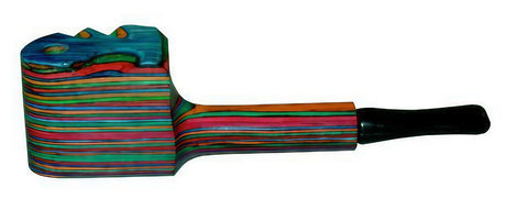 Colorful Exotic Wood Tobacco Pipe with Lid & Detachable Stem, Side View