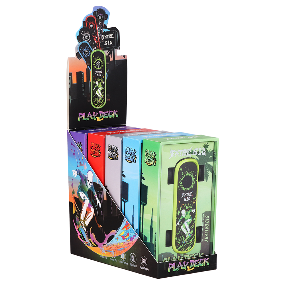 Extre 510 Play Deck Skateboard Vape Battery | 500mAh | 5ct Display
