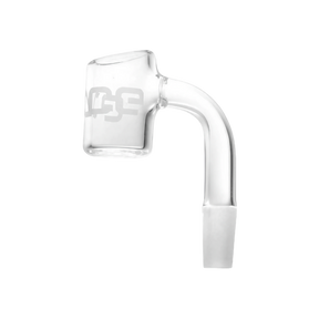 EYCE 10mm Male Quartz Banger for Dab Rigs, 90 Degree Angle, High-Quality Quartz, Side View