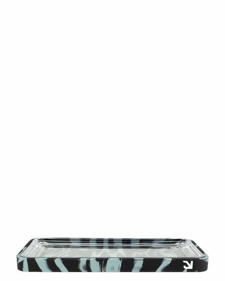 Eyce 2 in 1 Silicone Rolling Tray in Black and Blue Stripes - Top View