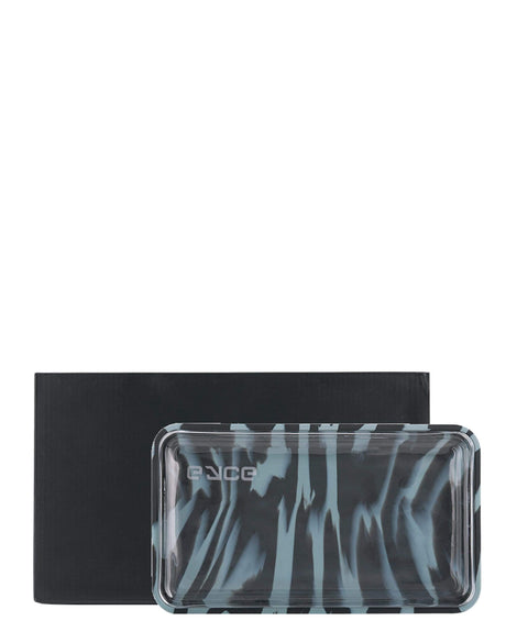 Eyce 2 in 1 Rolling Tray in Black and Clear, Durable Silicone for Dry Herbs, Front View
