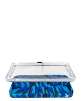 Eyce 2 in 1 Silicone Rolling Tray in Blue, Durable with Storage Lid, Front View