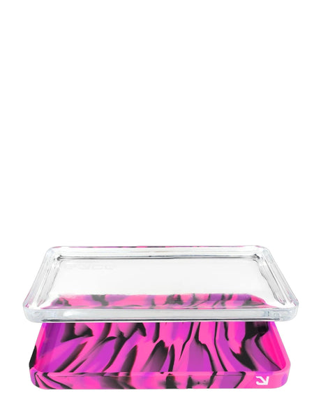 Eyce 2 in 1 Silicone Rolling Tray in Purple - Front View, Durable and Easy to Clean