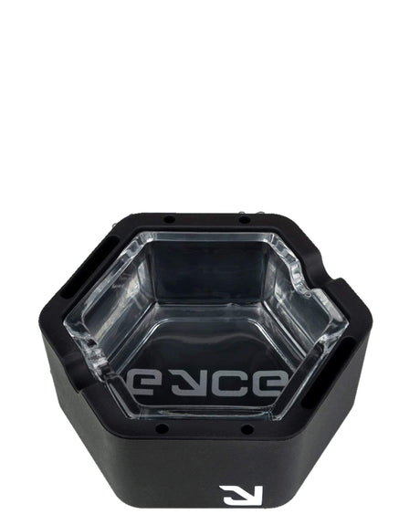 Eyce Silicone Ashtray in Black - Durable, Heat Resistant, Front View on White Background