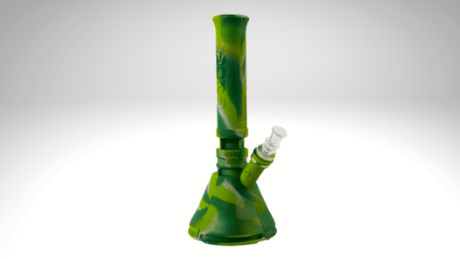 Eyce Beaker in Arcadia Camo, Silicone Bong with Removable Glass Bowl, Front View