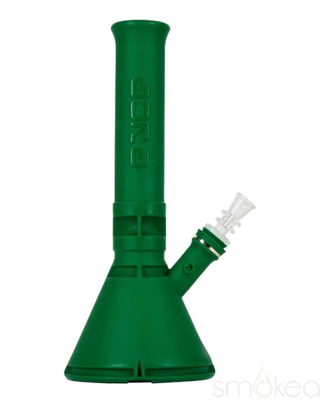 Eyce Beaker in Dark Green, Durable Silicone Beaker Bong, Front View on White Background