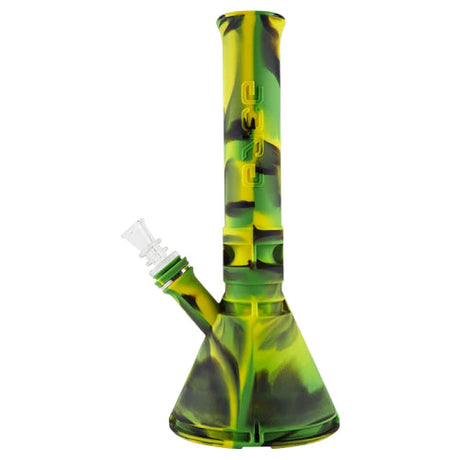 Eyce Beaker in Jamaica colorway, durable silicone bong with removable bowl, front view on white background