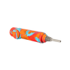 Eyce Collector in Fuego design, 6" silicone dab straw with titanium tip, angled side view