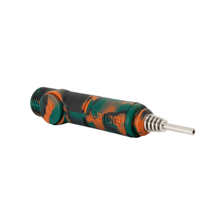 Eyce Collector silicone dab straw with titanium tip, 6" length, in camouflage design