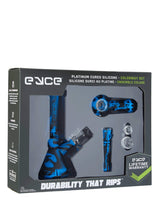 Eyce Colorway Boxed Set featuring silicone bong and accessories in blue, front view on white background