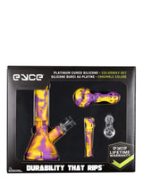 Eyce Colorway Boxed Set featuring Silicone Bong, Pipe, and Accessories in Vibrant Yellow and Purple