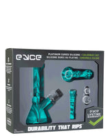 Eyce Colorway Boxed Set featuring silicone bong and accessories in teal, front view