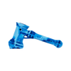 Eyce Hammer bubbler in Blumarble, compact silicone design with steel accents, side view