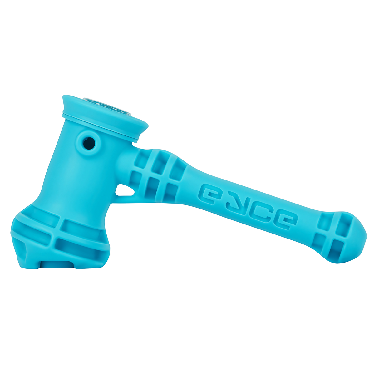 EYCE Hammer Bubbler in Nu Blue - Durable Silicone Design with Deep Bowl - Side View