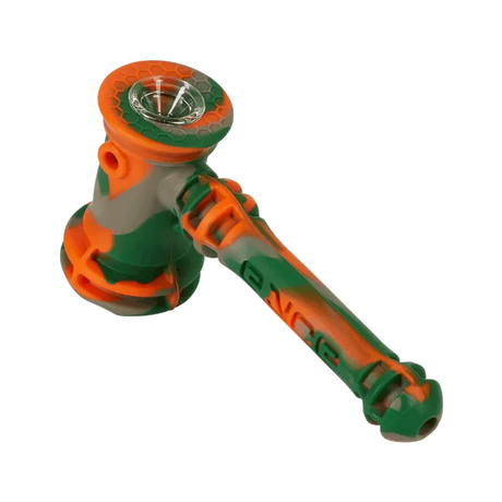 EYCE Silicone Hammer Bubbler in Rifle Camo, Durable Design, Side View on Black Background