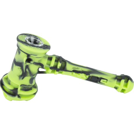 EYCE Hammer Bubbler in Urban Green, durable silicone design, side view on white background