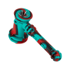 Eyce Hammer Bubbler in Coral Snake design, angled view showcasing its silicone body and steel bowl