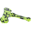 Eyce Hammer bubbler in urbangrn, silicone body with steel bowl, portable design, side view