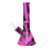 EYCE Mini Beaker in Bangin Black/Pink, 7.25" Silicone Bong with 14mm Joint, Front View