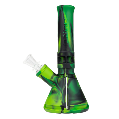 EYCE Mini Beaker in Jungle color variant, 7.25" tall silicone bong with 14mm bowl, front view on white