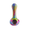 Eyce ORAFLEX Floral Spoon hand pipe in Ccgrnblu, front view on white background, durable silicone design