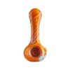 Eyce ORAFLEX Floral Spoon in Desertred, durable silicone hand pipe, front view on white background