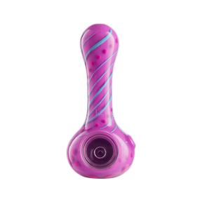 Eyce ORAFLEX Floral Spoon in Flwrpur variant, durable silicone hand pipe with a front view on white background