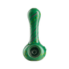 Eyce ORAFLEX Floral Spoon in Grngrygrn variant, durable silicone hand pipe with unique design, front view