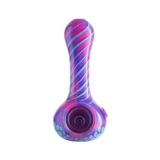Eyce ORAFLEX Honeycomb Spoon Pipe in Flwrpurblu, durable silicone, front view on white background