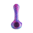 Eyce ORAFLEX Honeycomb Spoon Pipe in Flwrpurblu, durable silicone, front view on white background
