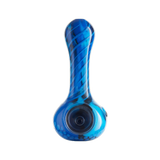 Eyce ORAFLEX Honeycomb Spoon Pipe in Silicone with Blue Swirls - Front View