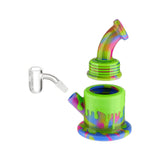 Eyce Oraflex Silicone Dab Rig in vibrant colors with 10mm female joint, front view on white background