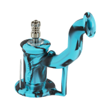 EYCE Rig 2.0 in Epic Teal with Titanium Nail - Durable Silicone Dab Rig - Angled Side View