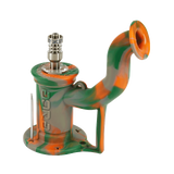 EYCE Rig 2.0 Silicone Dab Rig in Rifle Camo Orange/Green with Titanium Nail - Angled View
