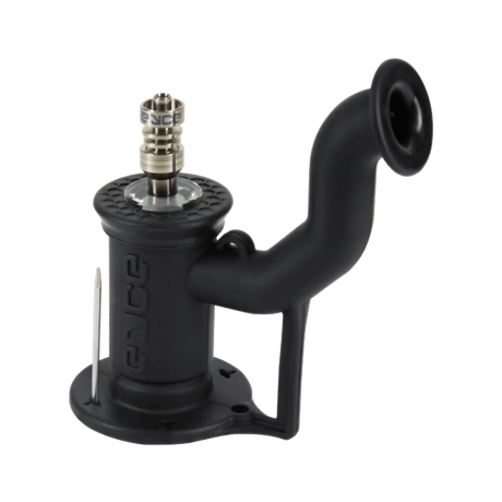 Eyce Rig II Black - Silicone Dab Rig with Titanium Nail, 90 Degree Joint, Portable Design