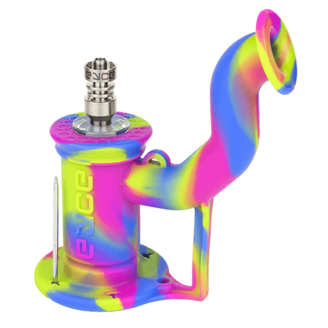 Eyce Rig II Silicone Dab Rig with Titanium Nail - 90 Degree Joint - Multicolor