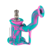 Eyce Rig II in Coral Reef, compact silicone dab rig with titanium nail, 90-degree joint angle
