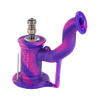 Eyce Rig II in Flower Purple, 90 Degree Joint, 10mm Titanium Nail, Side View, Portable Silicone Dab Rig