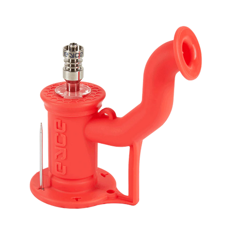 Eyce Rig II in Helired - Portable Silicone Dab Rig with Titanium Nail - 90 Degree Joint