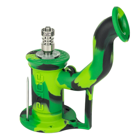 Eyce Rig II Jungle Variant - Durable Silicone Dab Rig with Titanium Nail - Side View