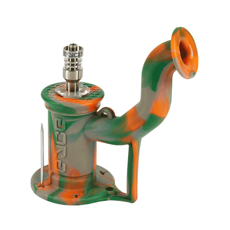 Eyce Rig II Portable Silicone Dab Rig in Rifle Camo Design with Titanium Nail - 90 Degree Joint
